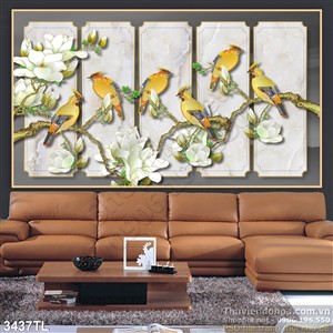 Tranh 3D hoa giả ngọc trang trí phòng khách