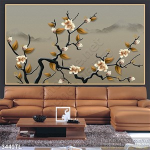 Tranh 3D hoa nghệ thuật trang trí phòng ngủ