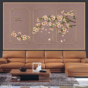 Tranh hoa đào trang trí phòng ngủ đẹp