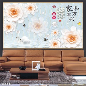 Tranh thư pháp hoa điêu khắc giả ngọc