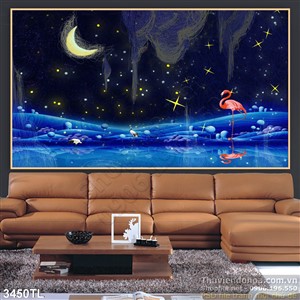 Tranh vũ trụ trang trí phòng ngủ cho bé