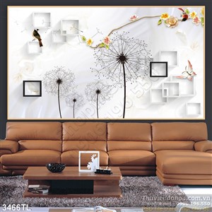 Tranh 3D hoa bồ công anh đẹp nhất