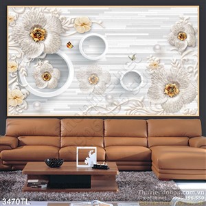 Tranh 3D hoa Mai trang trí phòng ngủ