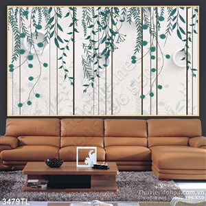 Tranh 3D decor dây leo trang trí phòng khách