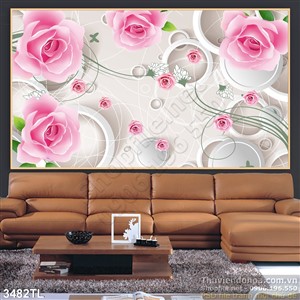 Tranh hoa hồng treo tường phòng khách