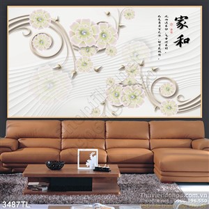 Tranh thư pháp hoa trang trí tường đẹp