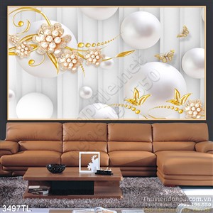 Tranh 3D hoa kim cương trang trí phòng ngủ