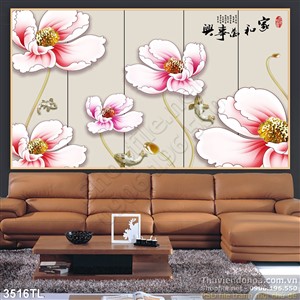 Tranh thư pháp hoa hồ điệp