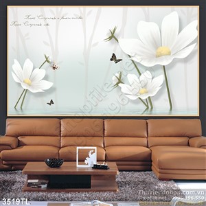 Tranh 3D hoa hồ điệp trang trí tường