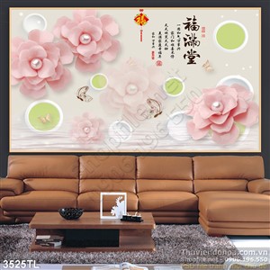 Tranh hoa giả ngọc thư pháp in gạch chất lượng cao