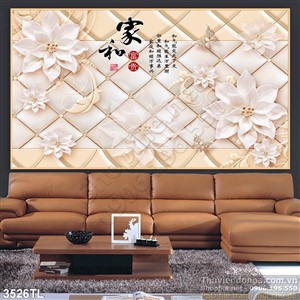 Tranh hoa giả ngọc thư pháp trang trí phòng ngủ