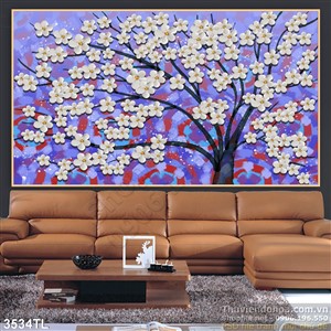 Tranh sơn dầu hoa mai nghệ thuật