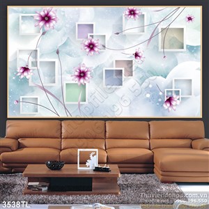 Tranh 3D hoa trang trí phòng ngủ đẹp