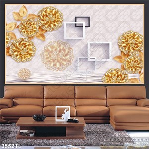 Tranh lụa 3D hoa dát vàng đẹp nhất