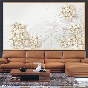 Tranh 3D hoa trang trí phòng ngủ