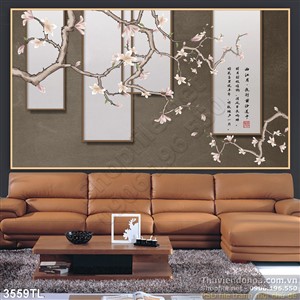 Tranh hoa nghệ thuật thư pháp trang trí tường