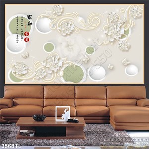 Tranh giả ngọc thư pháp hoa trang trí tường