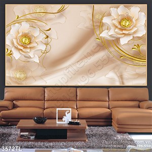 Tranh 3d lụa hoa Sen nghệ thuật đẹp nhất