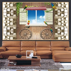 Tranh cửa sổ trang trí phòng ngủ đẹp