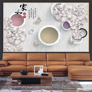 Tranh lụa hoa kim cương trang trí tường