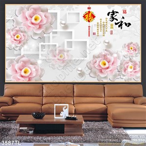 Tranh 3D hoa giả ngọc thư pháp đẹp nhất