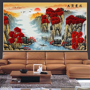 Tranh sơn dầu thác nước đẹp nhất