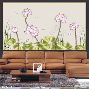 Tranh hoa Sen trang trí phòng đẹp