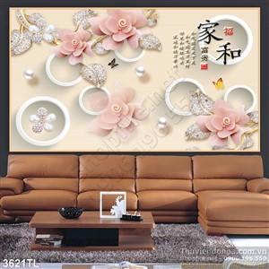 Tranh hoa giả ngọc trang sức trang trí tường đẹp