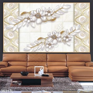 Tranh hoa 3D giả ngọc trang trí phòng ngủ đẹp nhất