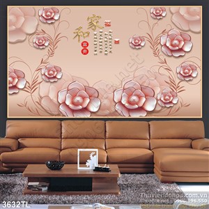 Tranh thư pháp điêu khắc hoa hồng đẹp nhất