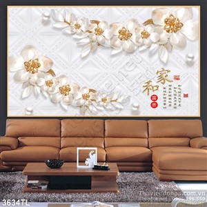 Tranh lụa 3D hoa thư pháp điêu khắc đẹp nhất