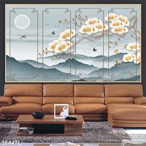 Tranh màu nước hoa và ánh trăng đẹp nhất