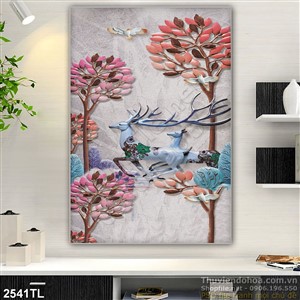 Tranh điêu khắc nai và cây đẹp nhất