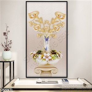 Tranh bình hoa Vân Môn đẹp trang trí tường
