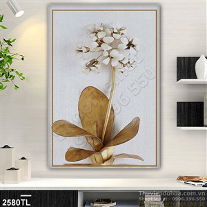 Tranh sơn dầu hoa lan trang trí treo tường đẹp