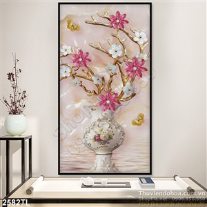 Tranh giả ngọc bình hoa trang trí treo tường đẹp nhất