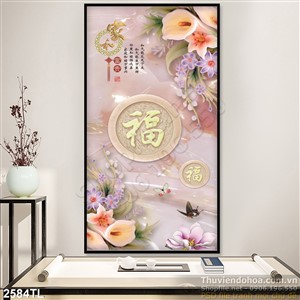 Tranh giả ngọc hoa Vân Môn thư pháp treo tường đẹp