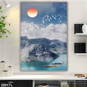 Tranh sơn dầu vịnh trang trí treo tường đẹp