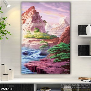 Tranh sơn dầu phong cảnh núi