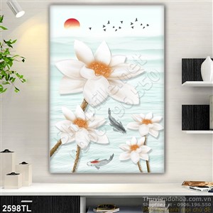 Tranh 3D hoa Sen in gạch đẹp nhất