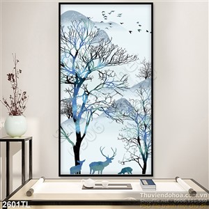 Tranh nghệ thuật hươu nai hiện đại trang trí tường