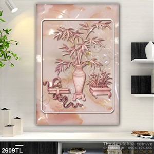 Tranh điêu khắc giả ngọc bình hoa