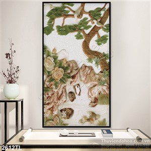 Tranh điêu khắc giả ngọc cây tùng