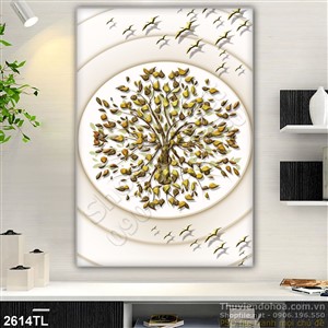 Tranh bình hoa kim tiền trang trí