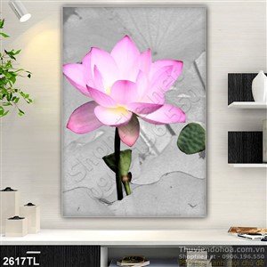 Tranh hoa Sen nghệ thuật treo tường phòng ngủ