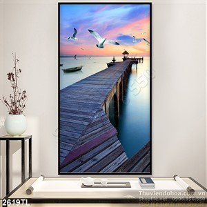 Tranh nhiếp ảnh cầu qua sông