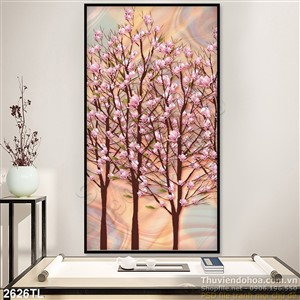 Tranh lụa hoa mộc lan nghệ thuật