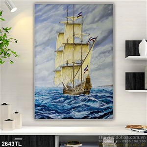 Tranh sơn dầu thuận buồm xuôi gió