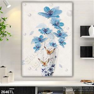 Tranh bình hoa nghệ thuật trnag trí phòng ngủ