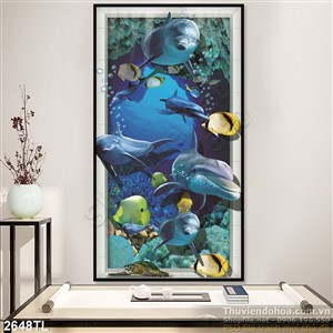 Tranh 3D địa dương trang trí phòng ngủ